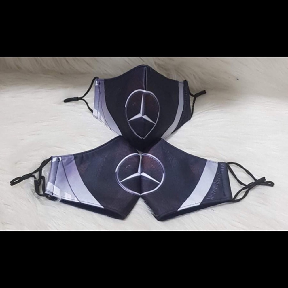 2 Pack Mercedes Benz Adult Adjustable Face Masks